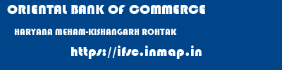 ORIENTAL BANK OF COMMERCE  HARYANA MEHAM-KISHANGARH ROHTAK    ifsc code